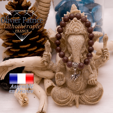 Bracelet quartz vin et son charms éléphant en alliage