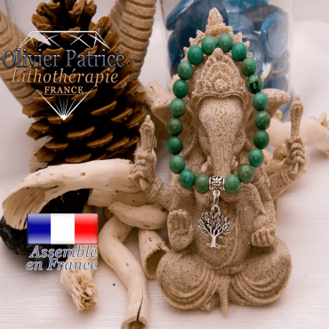 Bracelet turquoise du Tibet et son charms arbre de vie en alliage