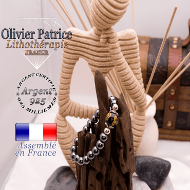 Bracelet hématite et onyx mantra OM MANI