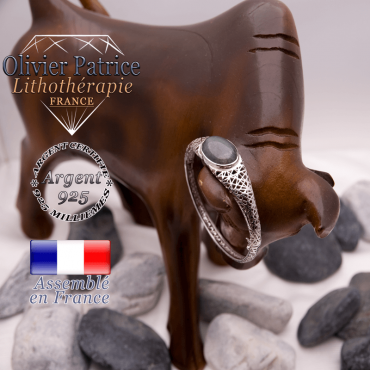 Bracelet toile d'araignée agate mousse fermé argent 925