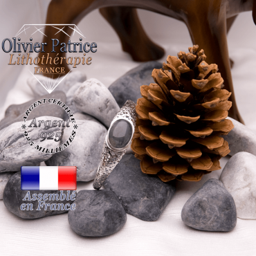 Bracelet toile d'araignée agate mousse fermé argent 925