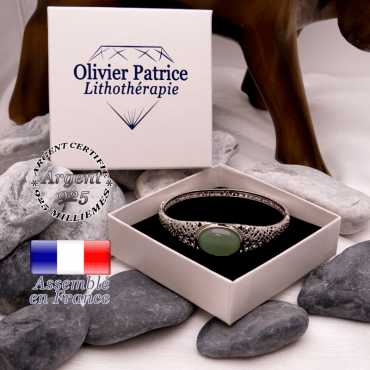 Bracelet toile d'araignée aventurine fermé en argent 925