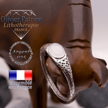 Bracelet toile d'araignée cristal de roche fermé en argent 925