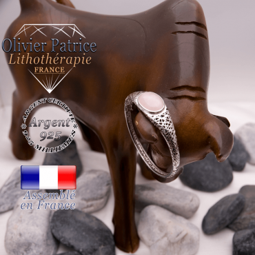 Bracelet toile d'araignée quartz rose fermé en argent 925