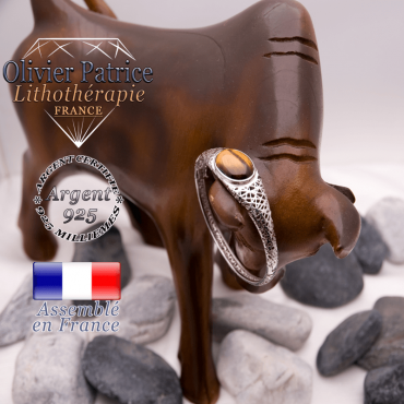 Bracelet toile d'araignée Œil de Tigre fermé en argent 925