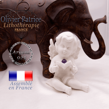 Bracelet améthyste avec sa chaine en argent 925