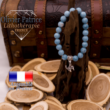 Bracelet larimar charms éléphant en alliage