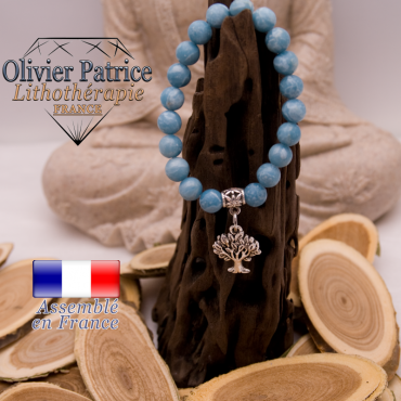 Bracelet larimar charms arbre de vie en alliage