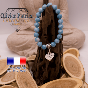 Bracelet larimar charms coeur en alliage