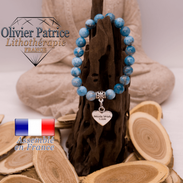 Bracelet apatite charms coeur alliage