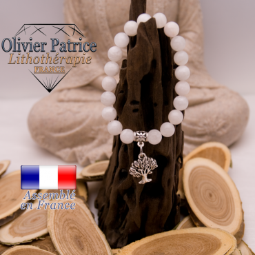 Bracelet pierre de lune charms arbre de vie en alliage