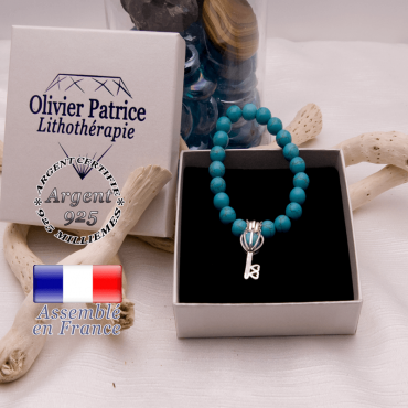 Bracelet turquoise et sa cage clé en argent 925