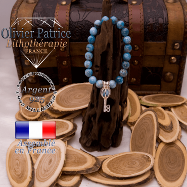 Bracelet apatite cage clé argent 925