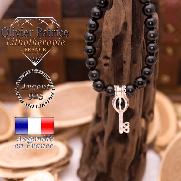 Bracelet spinelle cage clé argent 925