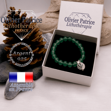 Bracelet aventurine cage strass en argent 925