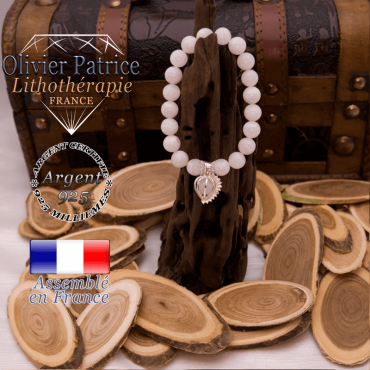 Bracelet  pierre de lune cage strass argent 925