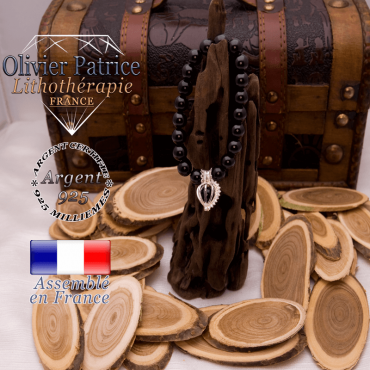 Bracelet obsidienne œil céleste cage strass argent 925