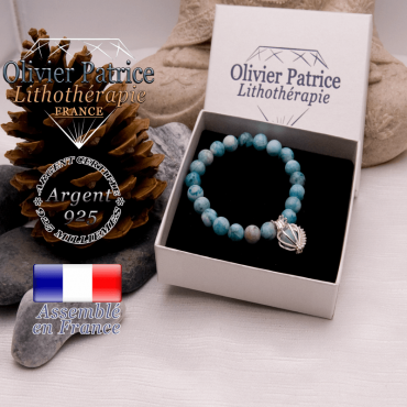 Bracelet hémimorphite et sa cage strass en argent 925