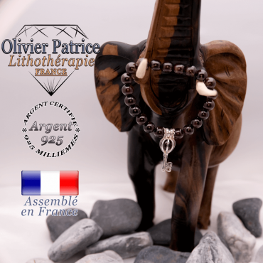 Bracelet grenat et sa cage clé en argent 925