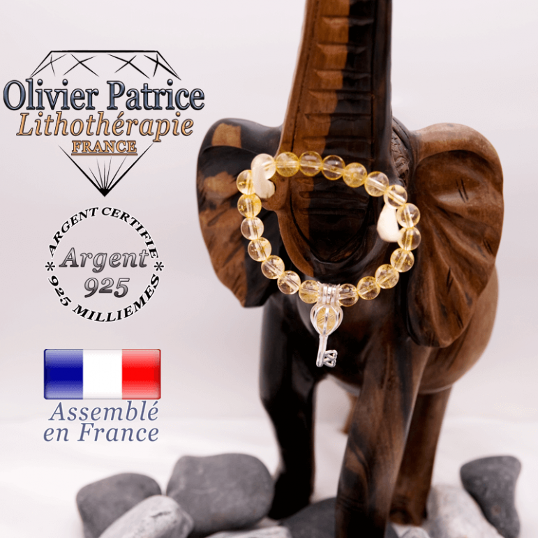 Bracelet citrine et sa cage clé en argent 925
