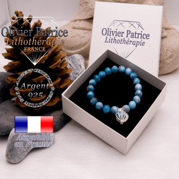 Bracelet apatite cage strass argent 925