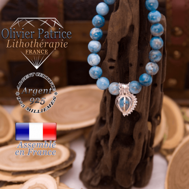 Bracelet apatite cage strass argent 925