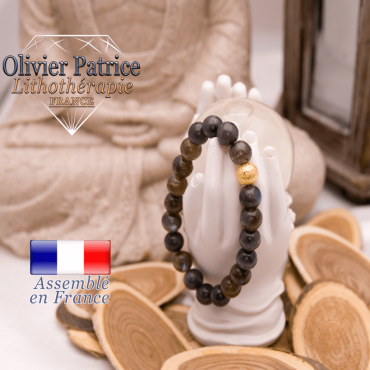 Bracelet de labradorite avec boule plaqué or