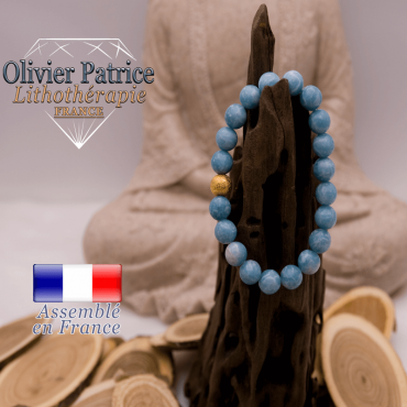 Bracelet larimar et boule plaqué or