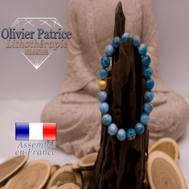 Bracelet apatite et boule plaqué or