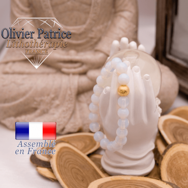 Bracelet opale et boule plaqué or