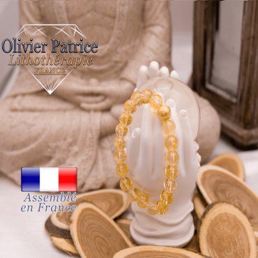 Bracelet citrine et sa boule plaqué or
