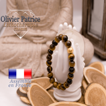 Bracelet Œil de Tigre et sa boule plaqué or