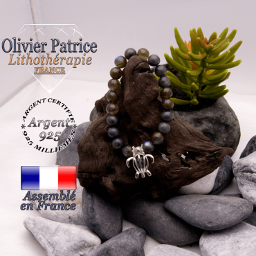 Bracelet labradorite cage tortue en argent 925
