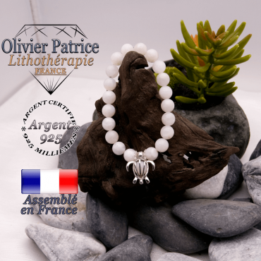 Bracelet pierre de lune cage tortue en argent 925
