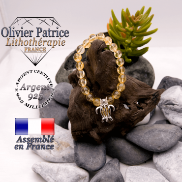 Bracelet citrine cage tortue en argent 925