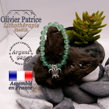 Bracelet aventurine cage tortue en argent 925
