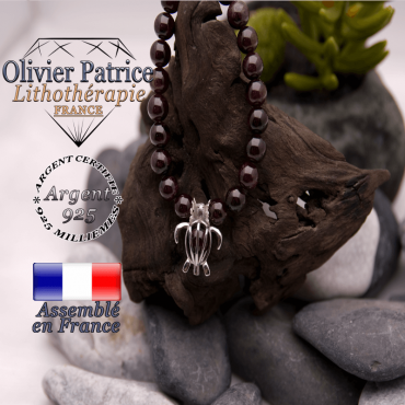 Bracelet grenat cage tortue en argent 925