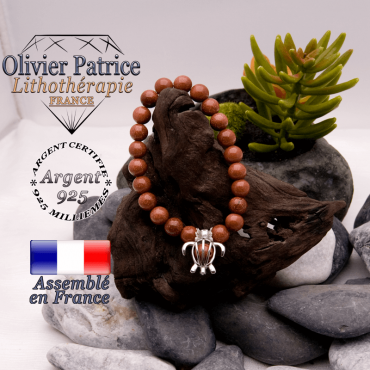 Bracelet goldstone cage tortue en argent 925
