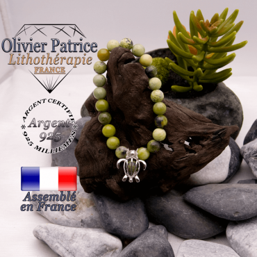 Bracelet turquoise africaine et sa cage tortue en argent 925