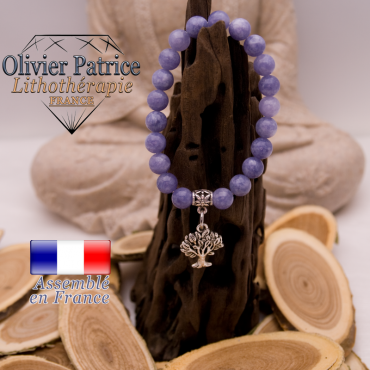 Bracelet angélite charms arbre de vie en alliage