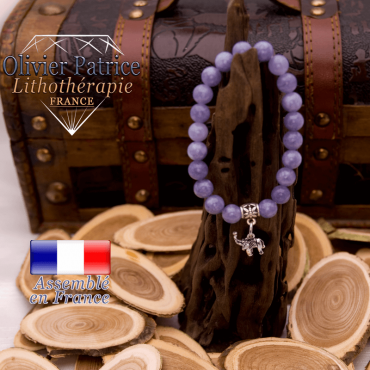 Bracelet angélite charms éléphant en alliage