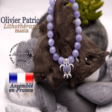 Bracelet angélite cage tortue en argent 925
