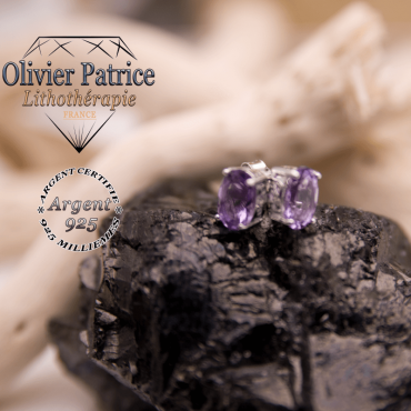 Boucle d'oreilles améthyste en argent 925