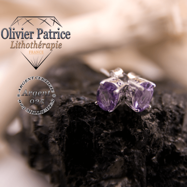 Boucle d'oreilles améthyste en argent 925