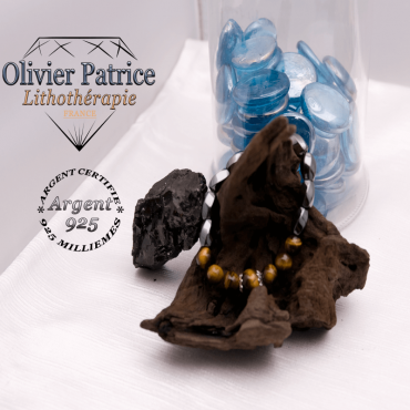 Bracelet de la parure œil de tigre hématite en argent 925