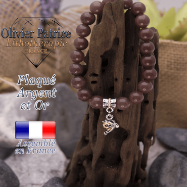Bracelet quartz vin charms dauphin plaqué or-argent