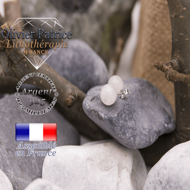 Boucles d'oreilles quartz rose en argent 925