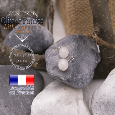 Boucles d'oreilles quartz rose en argent 925