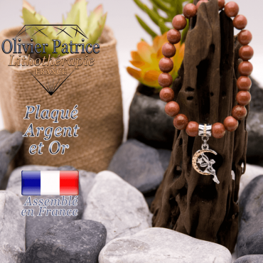Bracelet goldstone charms fée plaqué or-argent
