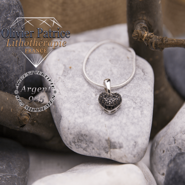 Pendentif spinelle coeur en argent 925